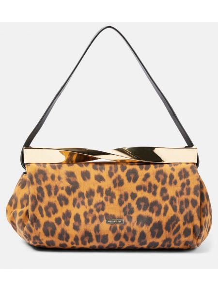 Leopard trykt ruskind mini taske Aquazzura orange