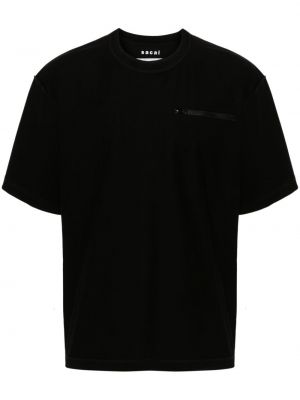 Kokvilnas t-krekls Sacai melns