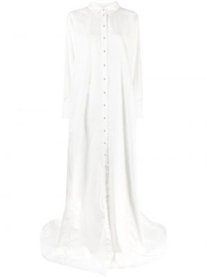 Плисирана макси рокля Marques'almeida бяло