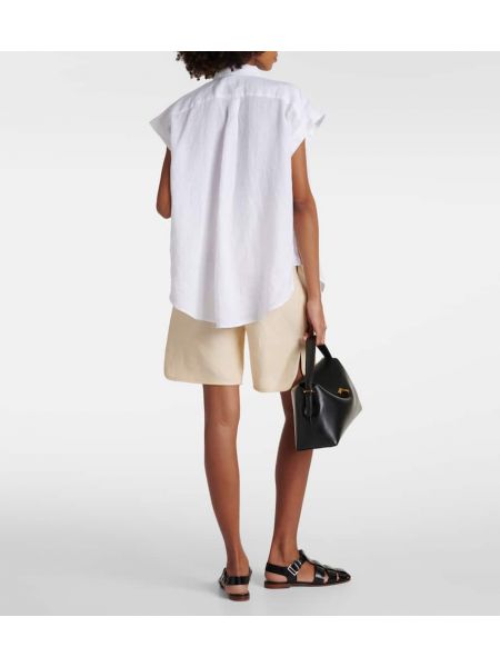Ленена поло тениска Polo Ralph Lauren бяло