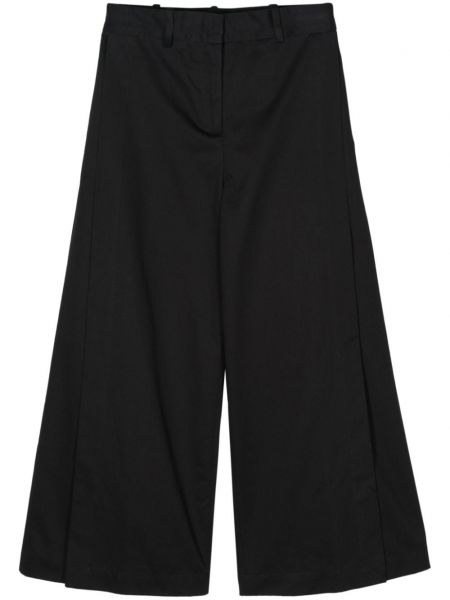 Βαμβακερό παντελόνι σε φαρδιά γραμμή Semicouture μαύρο