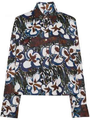 Oversize блуза на цветя с принт Jnby синьо