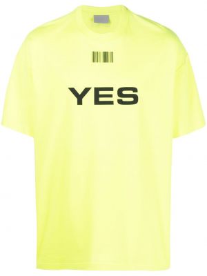 Bavlnené tričko Vtmnts žltá