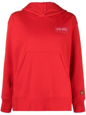 Bluza z kapturem z nadrukiem Kenzo czerwona
