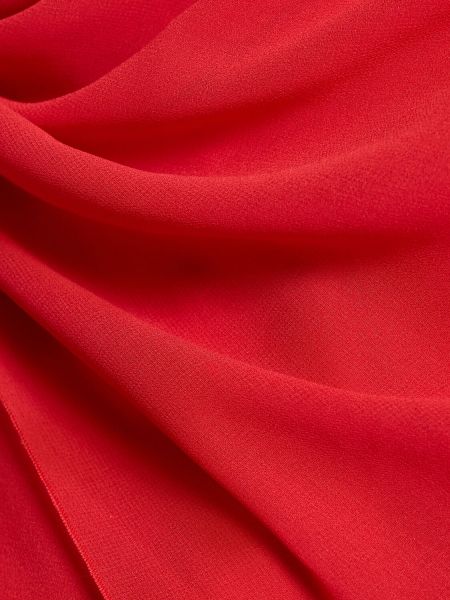 Satenska obleka z draperijo Jacquemus rdeča