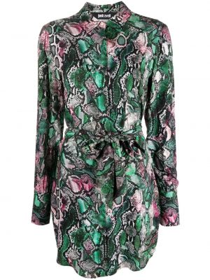 Robe chemise à imprimé à motif serpent Just Cavalli vert