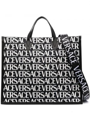 Borsa shopper con stampa Versace