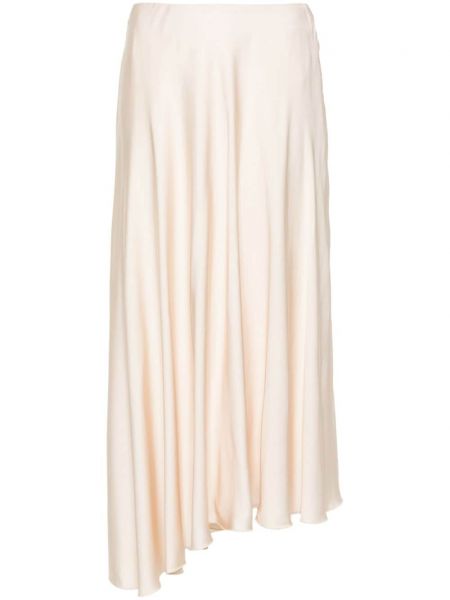 Asymmetrisk satin midi nederdel Peserico