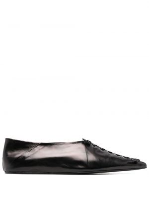 Кожени ниски обувки Jil Sander черно