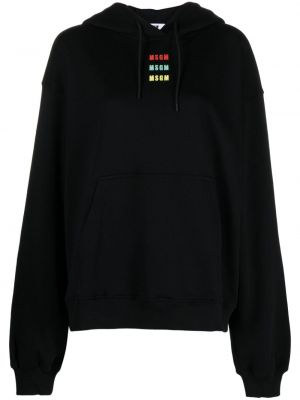 Jersey hoodie mit stickerei Msgm schwarz