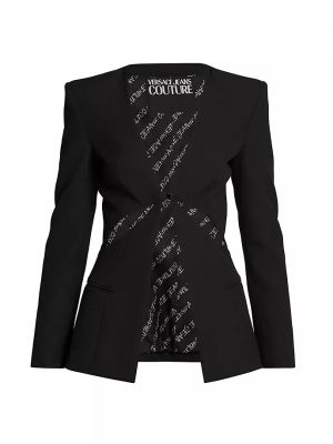 Джинсовая куртка с v-образным вырезом Versace Jeans Couture черная