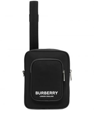 Чанта през рамо с принт Burberry черно