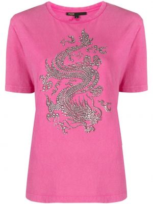 T-shirt à imprimé Maje rose