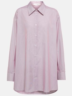 Camicia di cotone a righe The Row rosa