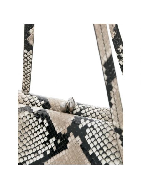 Bolsa de hombro de cuero con estampado de estampado de serpiente Jil Sander