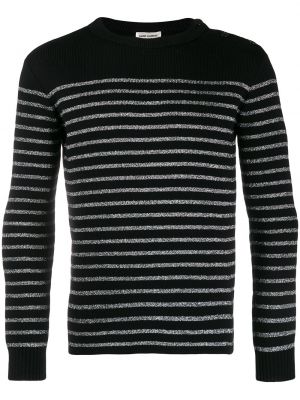 Пуловер на райета Saint Laurent черно