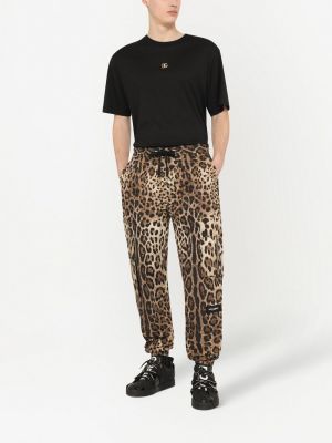 Leopardí sportovní kalhoty s potiskem Dolce & Gabbana