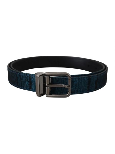 Cinturón con hebilla de tejido jacquard Dolce & Gabbana azul