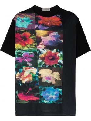 Trykt floral t-skjorte Yohji Yamamoto gul