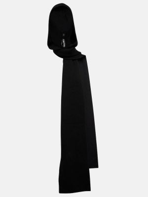 Kašmírový šál s kapucňou Tom Ford čierna