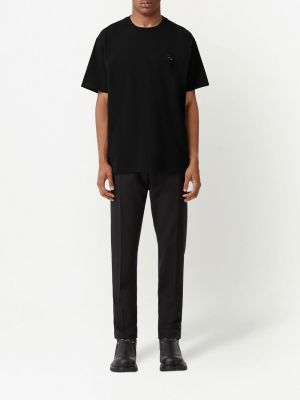Křišťálové bavlněné tričko jersey Burberry černé