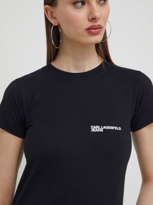 Koszulka bawełniana Karl Lagerfeld Jeans czarna