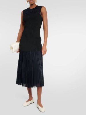 Πλισέ μίντι φόρεμα με διαφανεια από ζέρσεϋ Proenza Schouler μπλε
