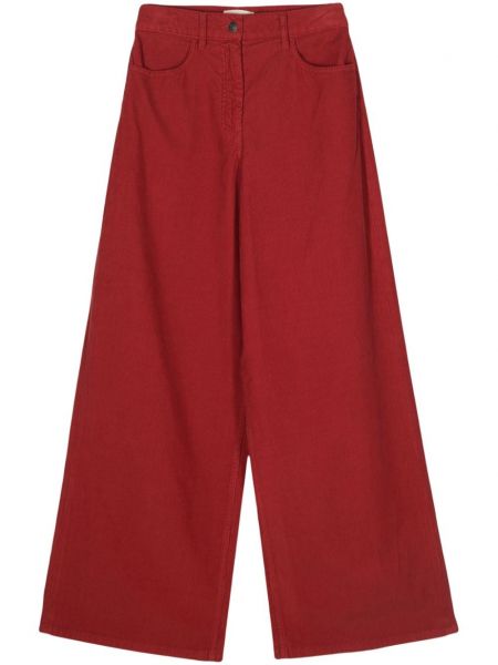 Manšestrové rovné kalhoty The Row červené