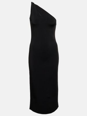 Midi šaty z nylonu Galvan - černá