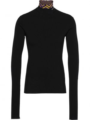 Jacquard turtleneck Prada svart