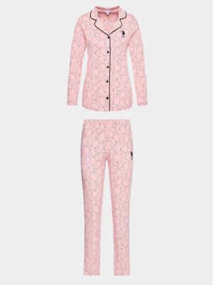 Priliehavé pyžamo U.s. Polo Assn. ružová