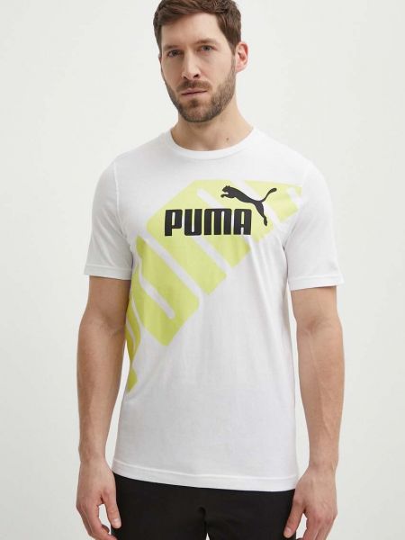 Pamučna majica s printom Puma bijela