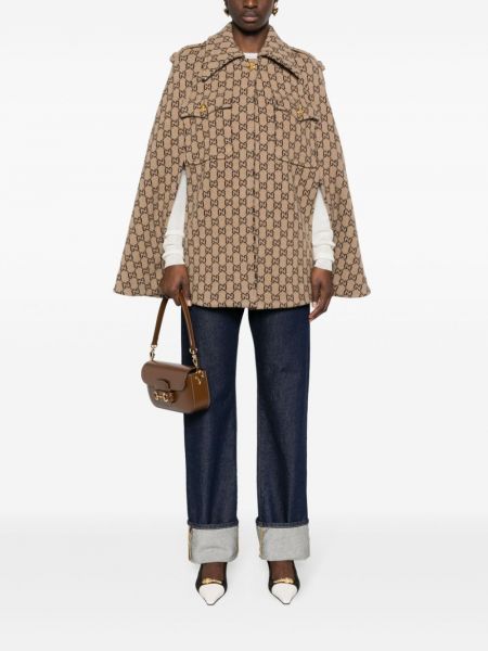 Žakárová vlněná bunda Gucci