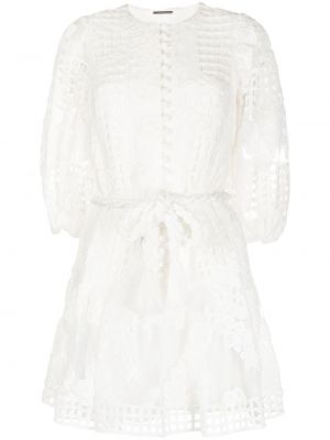 Sukienka mini z haftem Alexis, biały