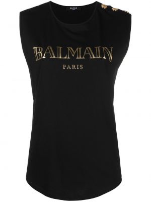 Top sin mangas Balmain negro