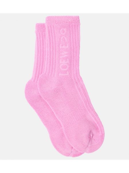 Памучни чорапи Loewe розово