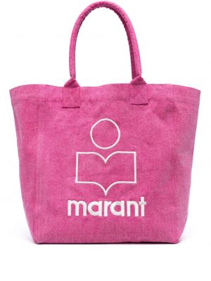 Hímzett bevásárlótáska Isabel Marant rózsaszín