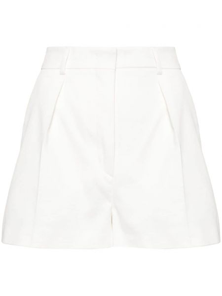 Plisirane pamučne kratke hlače Sportmax bijela