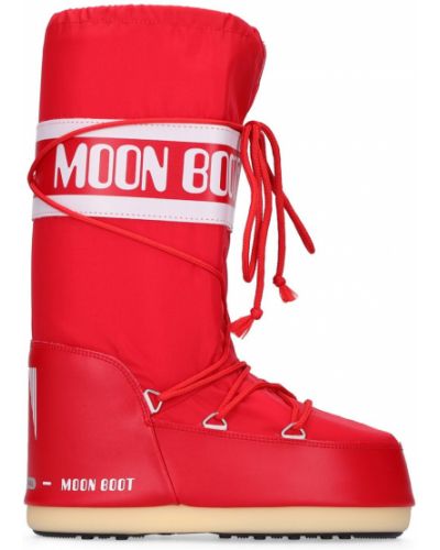 Botas de agua de nailon Moon Boot rojo