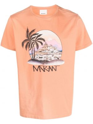 T-shirt con stampa Marant arancione
