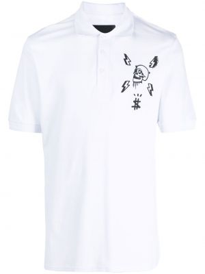Polo majica s printom Philipp Plein bijela