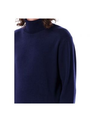 Jersey cuello alto de lana con cuello alto de tela jersey Aspesi azul