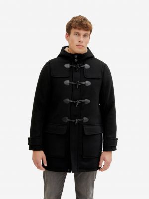 Vlnený zimný kabát s kapucňou Tom Tailor čierna