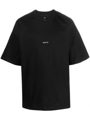 Černé bavlněné tričko s výšivkou Oamc