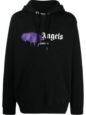 Hoodie con stampa Palm Angels nero