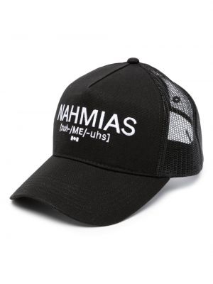 Haftowana czapka z daszkiem z siateczką Nahmias czarna