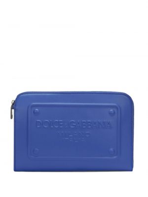 Leder clutch Dolce & Gabbana blau