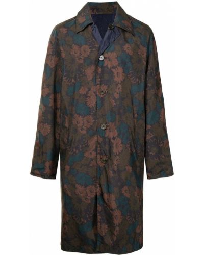 Trykt floral lang pels Paul Smith brun