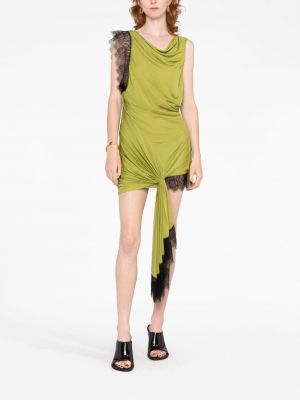 Krajkové koktejlové šaty Christopher Esber zelené