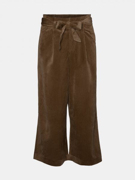 Широки панталони тип „марлен“ от рипсено кадифе Vero Moda кафяво